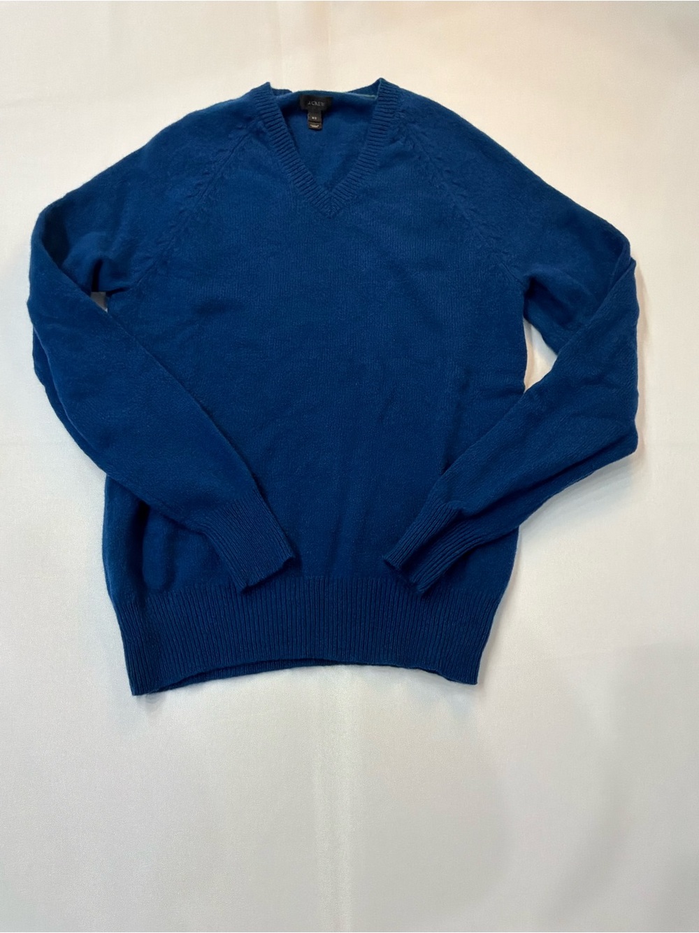 J. Crew 100% Lambswool V-neck Sweater XS Cobalt Blue Preppy